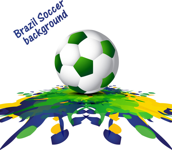 Fußball schöne Textur mit Brasilien-Farben-Grunge-Splash-Hintergrund