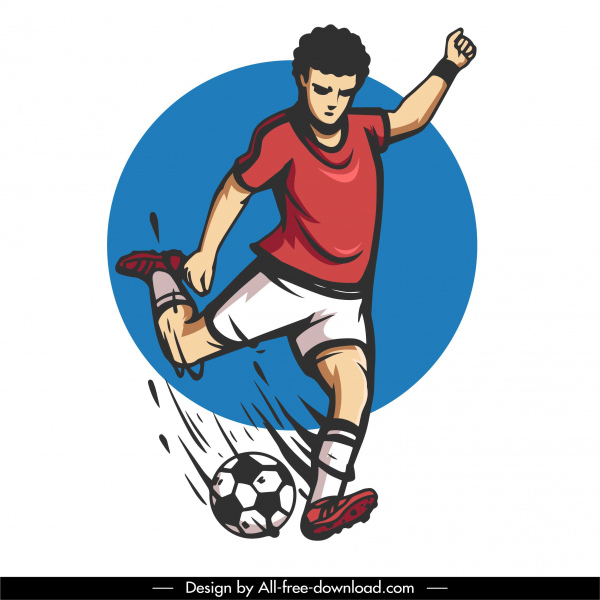 Soccer Player Icon Dynamic Design Cartoon Character Sketch-vector Icon-free  Vector Free Download