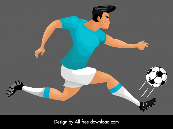 Jugador De Fútbol Icono De Boceto De Movimiento Personaje De Dibujos  Animados-dibujos Animados Del Vector-vector Libre Descarga Gratuita
