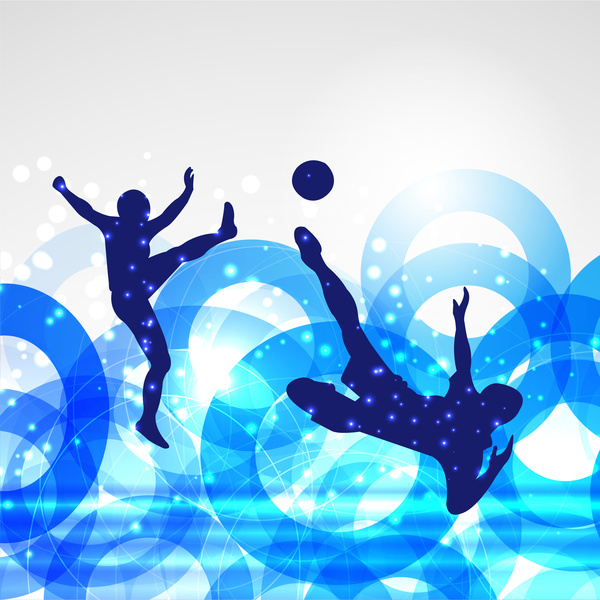 Fußball Poster mit Spielern auf Kreise Bokeh Hintergrund