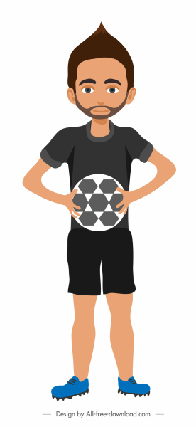 calcio icona icona colorato carattere del personaggio dei cartoni animati