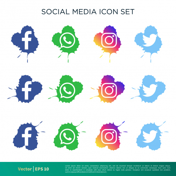 Social Media setzen Symbolvektor