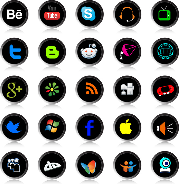 soziales Netzwerk-Icons-Auflistung