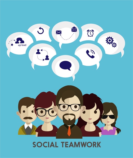 soziale Teamwork Konzept Infografik menschlichen und Schnittstellen-design