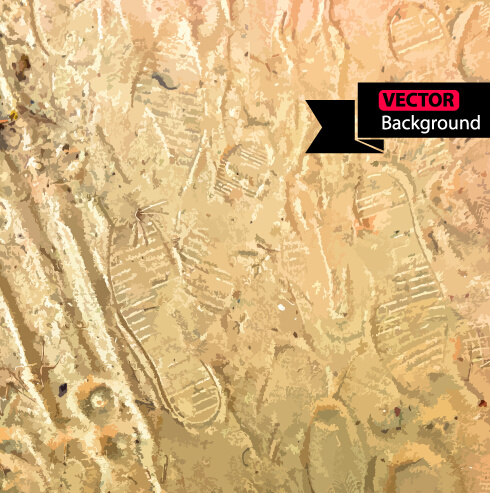 Tanah Dan Jejak Kaki Vektor Latar Belakang Vector Latar Belakang