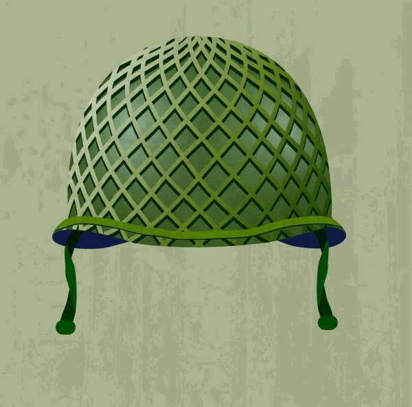 士兵的頭盔圖示閃亮綠色 3d 設計