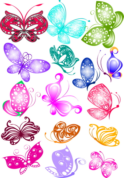 tipi di farfalle clip arte vettoriale