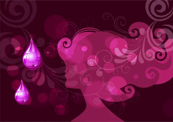 Spa iklan latar belakang wanita siluet attar violet latar belakang