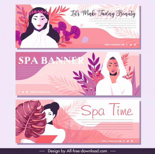 spa publicité flyers coloré croquis de femme de conception classique