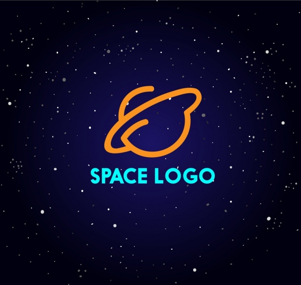 logo design brillante sfondo spaziale dell'universo