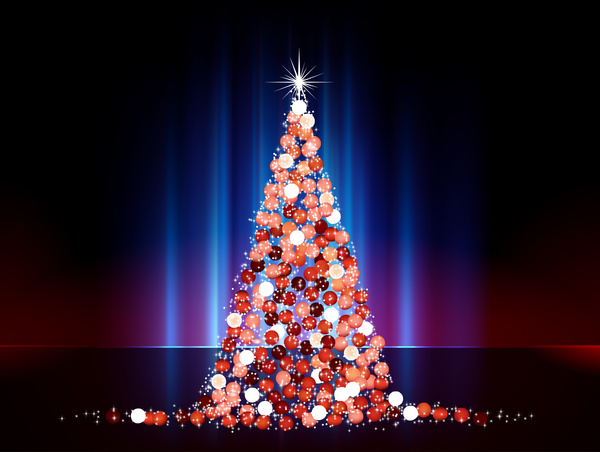 brilho abstrato de árvore de Natal com decoração enfeites