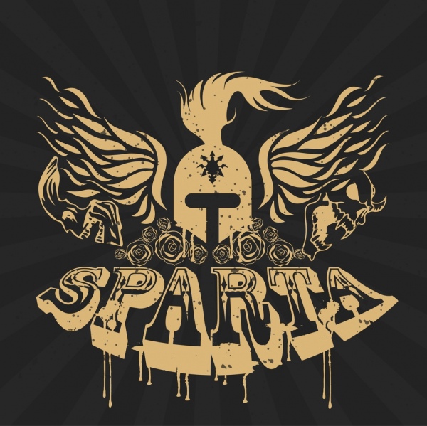 Lá cờ của Sparta trang mũ cánh biểu tượng 3 chiều cổ điển...