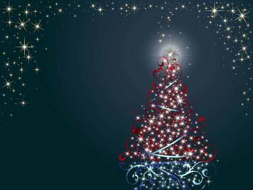 Özel Noel ağacı tasarım öğeleri vektör