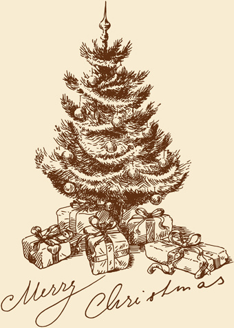 pohon Natal khusus desain elemen vektor