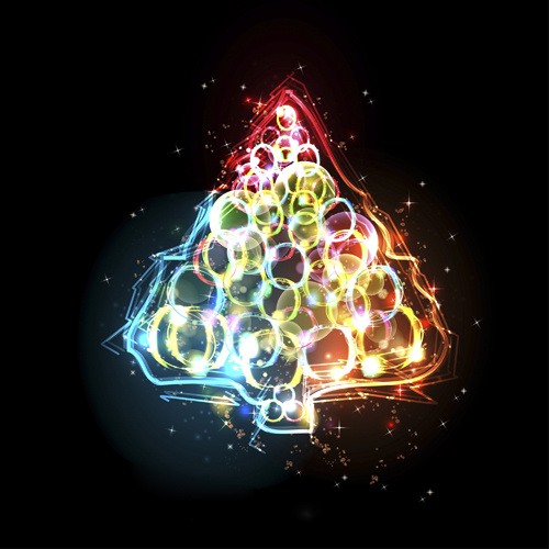 Özel Noel ağacı tasarım öğeleri vektör