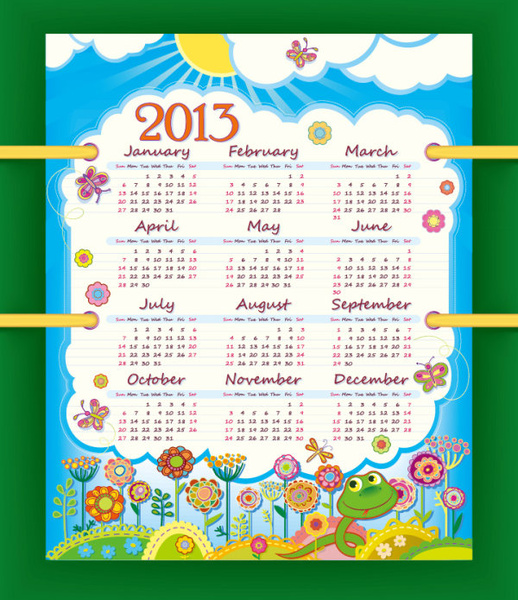 grafica vettoriale di speciale 13 Calendario