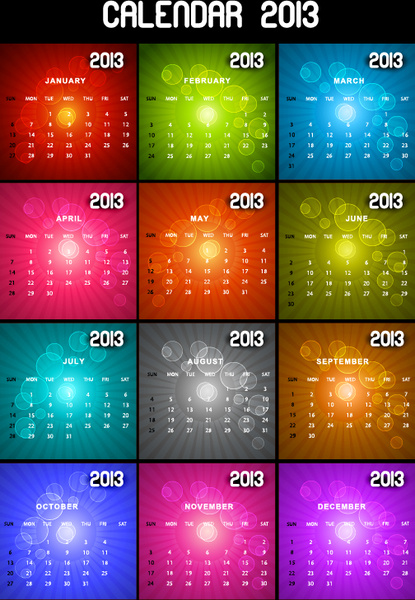 gráficos de vector de calendario especial of13