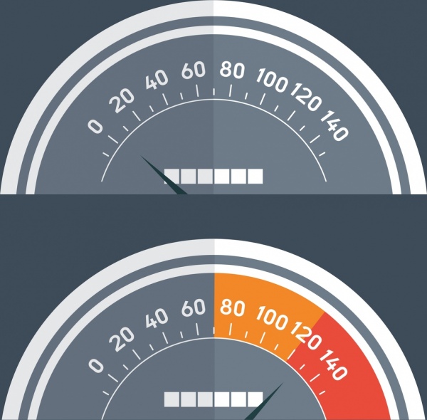 konsep kecepatan spanduk ikon speedometer datar