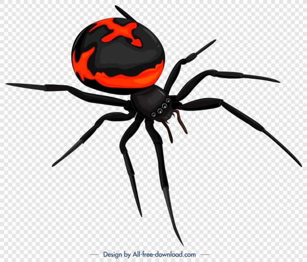 ikon serangga Spider sketsa 3D modern