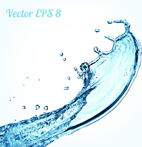 percikan air biru vector latar belakang