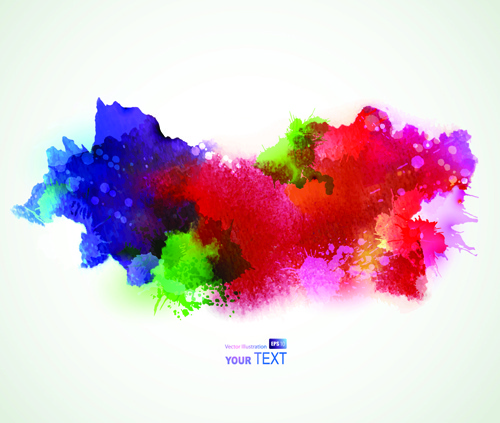 Splash Watercolor Stains Background Vector