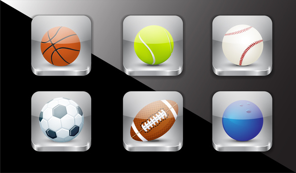 conjunto de ícones do esporte bola