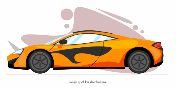 icono del coche deportivo coloreado dibujo moderno