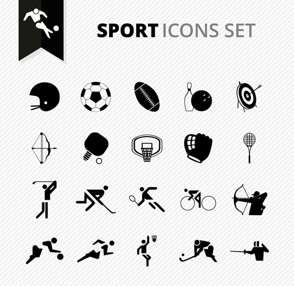 conjunto de ícones do esporte
