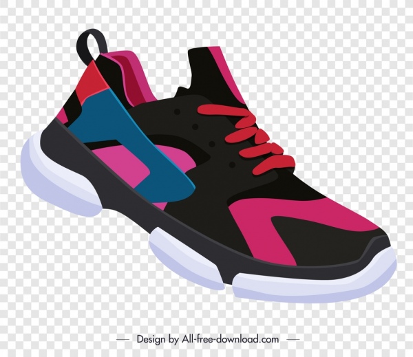olahraga sepatu iklan sketsa 3d modern