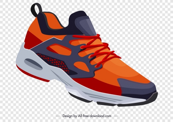 sepatu olahraga template desain modern yang penuh warna