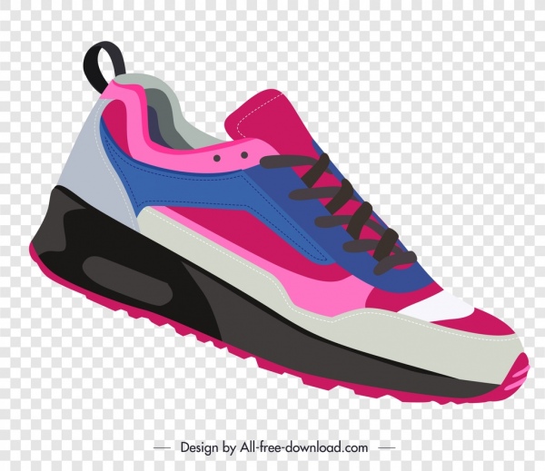 스포츠 신발 템플릿 다채로운 현대 스케치