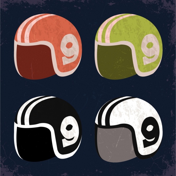 Sport Helm Symbole Isolierung farbige Retro-design