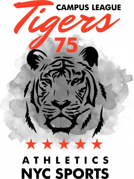 Liga de esportes anúncio tigre ícone grunge decoração