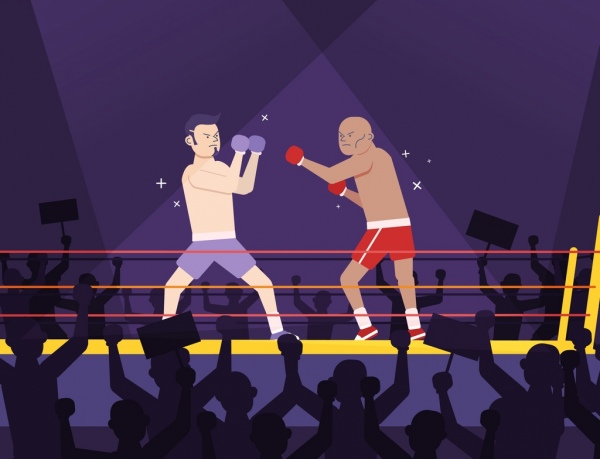 deportes pintura tema boxeo personajes de dibujos animados