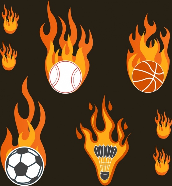 sport narzędzi gromadzenia ogień dekoracyjnych ikony