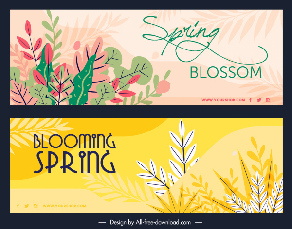 latar belakang musim semi template klasik warna-warni daun dekorasi