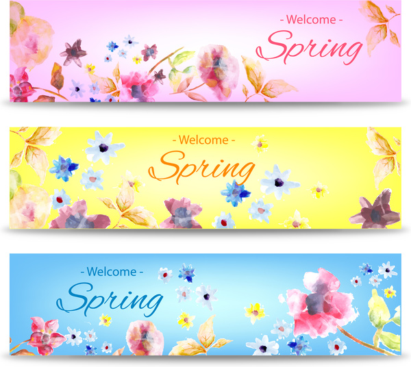 bannière de printemps avec fleur