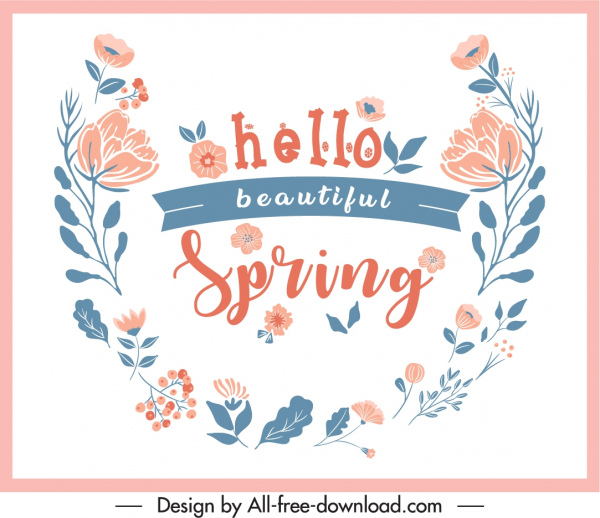 bahar dekoratif afiş klasik çiçek tasarımı