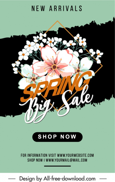 primavera venta banner plantilla elegante pétalos clásicos decoración