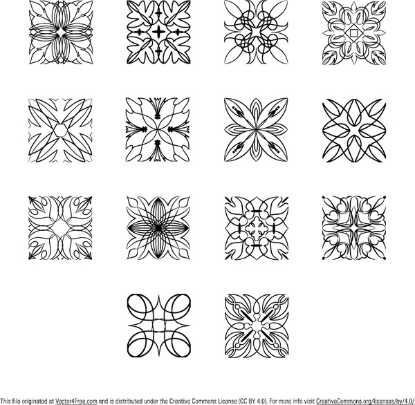 quadratische Ornamente Vektor-pack