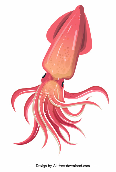 魷魚圖示閃亮的粉紅色裝飾