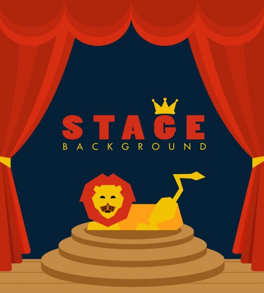 ステージ デコレーション テンプレート 3 d 色の装飾のライオン] アイコン