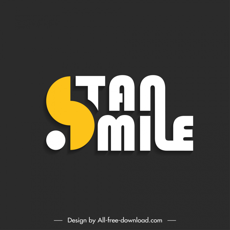stan smile logo template kontras teks datar bentuk simetris