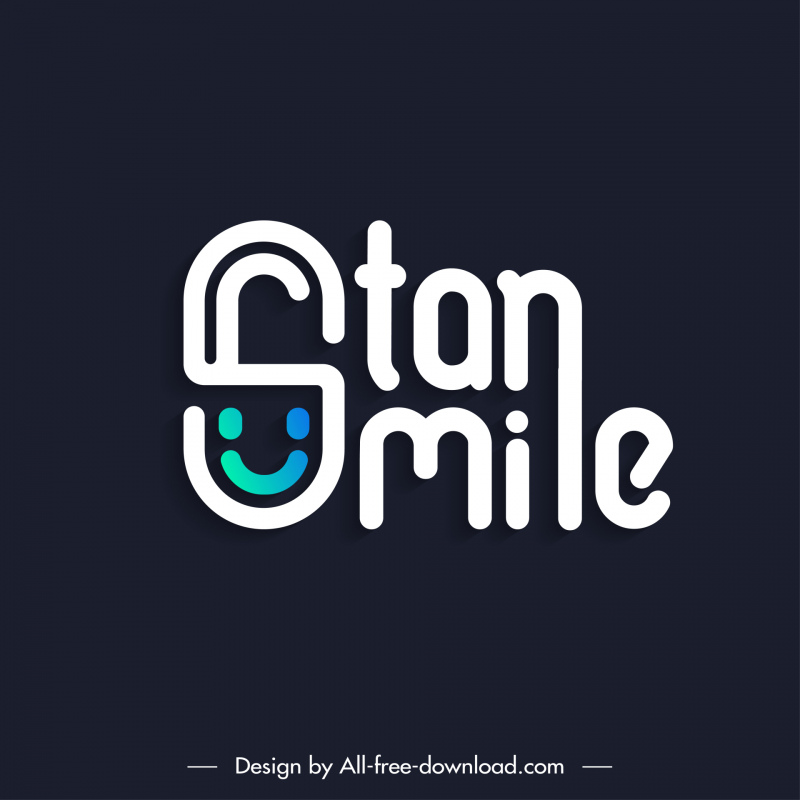 stan smile logo template kontras teks sketsa smiley