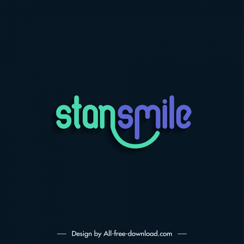 stan smile logo şablonu düz kaligrafi metinleri eğriler dekor