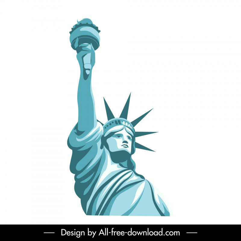 estátua do ícone do sinal da liberdade clássico 3d esboço