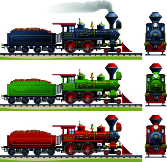 Dampflokomotiven-Design-Vektorgrafik