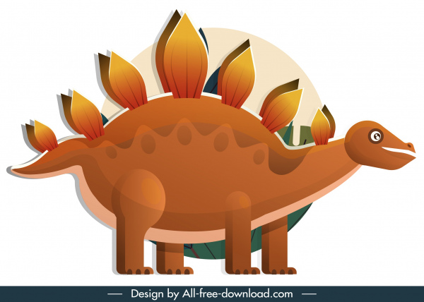 stegosaurus dinosaurus ikon kartun klasik sketsa