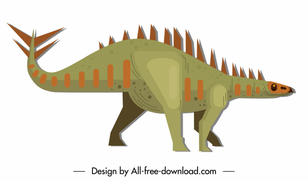 Stegosaurus Dinosaurier-Symbol farbige Cartoon-Skizze