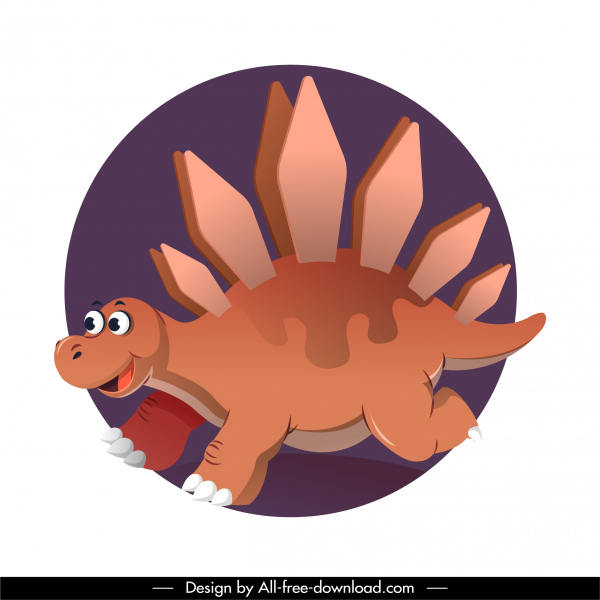 ステゴサウルス恐竜アイコン面白い漫画のキャラクタースケッチ